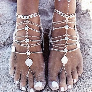 Fashion Silver Chain Barefoot Sandals Anklets Body Jewelry
