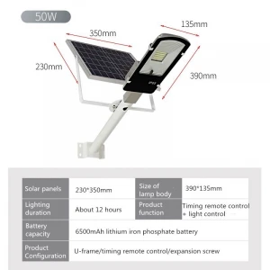Fast Shipping Commercial 50W solar Lamp Remote Control Sensor Outdoor LED Solar Led Street Light