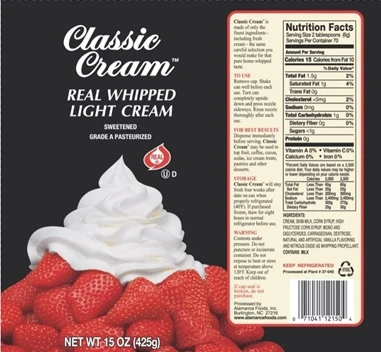 Favorite Whipped Cream 19.5% Butter Fat Real Whipped Cream Great Taste Ideal Product