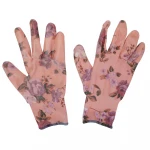Floral printing ladies work household waterproof nitrile women garden gloves