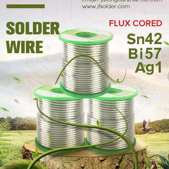 Flux cored Low Temperature Leadfree Welding Solder Wire Sn42Bi57Ag1, solid or flux cored for option