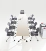 free combination aluminum foot office furniture with Lock wheel  HPL folding table  meeting flip table