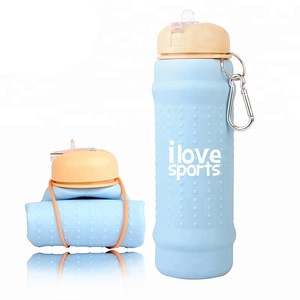 Free Sample 650ml Bpa Free Collapsible Foldable Sport Silicone Water Bottle