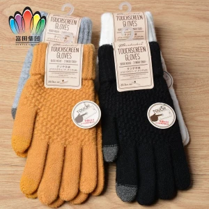 FT Winter Warm Fashion Jacquard Touch Screen Magic Texting Knitted Gloves