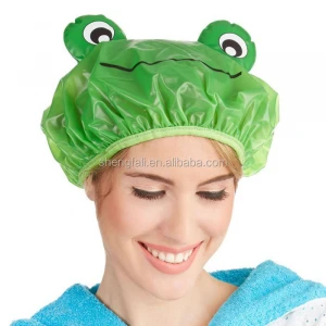 Shower and perm hat, double, polyester, with rubber