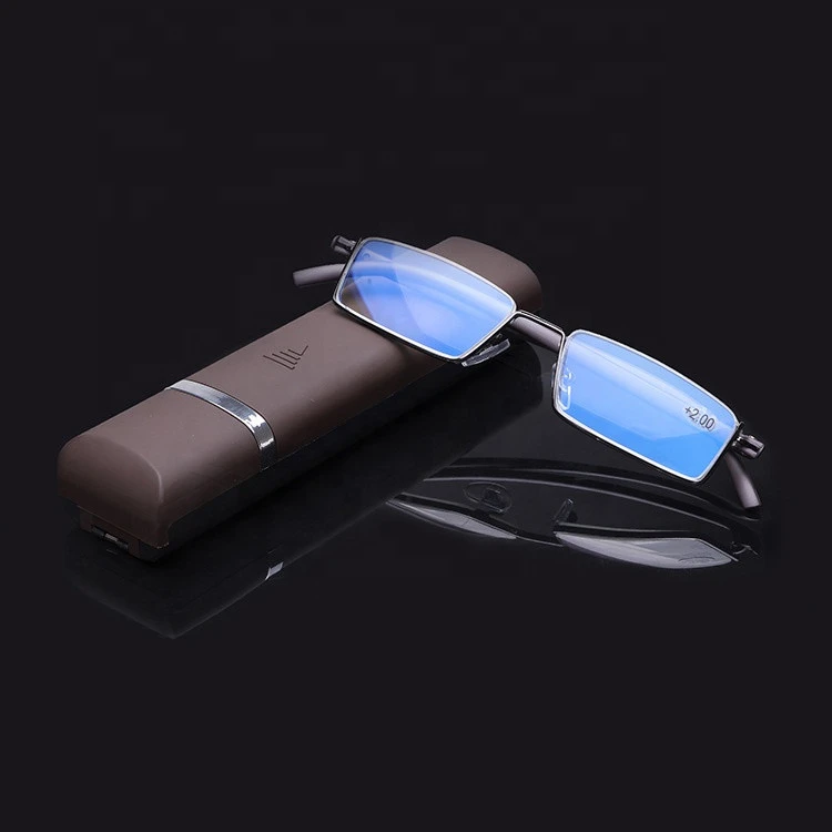 funky styles fancy design  reading glasses with case one set  metal anti blue light blocking reading glasses