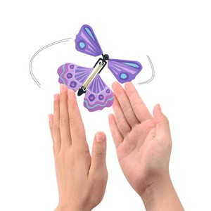 Funny novelty new arrived surprise prank transformation magic paper fly butterfly toy for kids