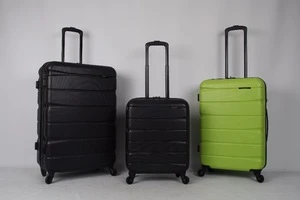 GM16127 Black Green Custom ABS Hard Travel Trolley Luggage Bag