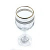 Gold Rim Crystal Etched Wine Glasses Goblets