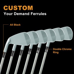 Golf Iron Ferrules .370 Re-Shaft Golf Ferrule for Taper Tip Iron Wedge Black/Double Chrome Ring ID:0.370&quot; OD:0.540&quot;