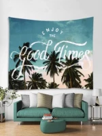 Green Nature Decor Wild and Free Trees Bedspread Dorm Accessories Beach Throw Wall Hanging Tapestry
