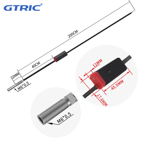 GTRIC small laser photoelectric switch diffuse M6 series spot size 2mm NPN  PNP 24VDC 3-wire photoelectric proximity sensor