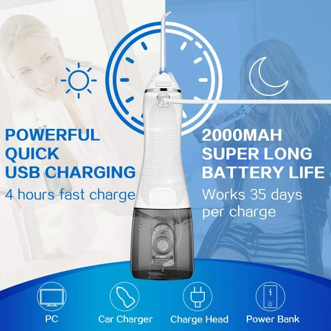 H2ofloss water dental flosser Rechargeable floss oral irrigator ultrasonic professional  dental water floss