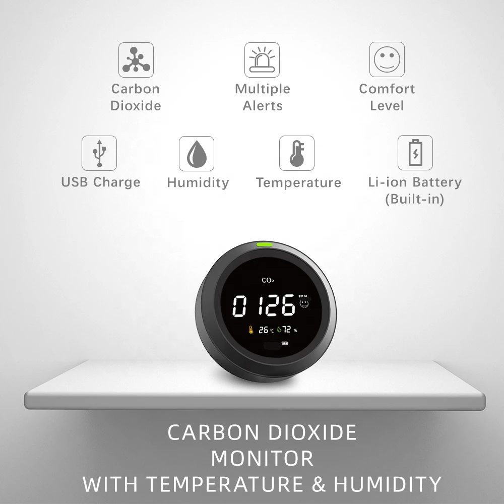 HABOTEST PTH-5 Thermometer and Hygrometer Carbon Dioxide Detector For Office