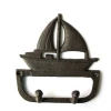 Handcrafted Nautical Sea Theme Decor Cast Iron Sailboat Hook