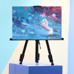 HAOFENG Portable Adjustable Art Metal Sketch Easel Stand Foldable Travel Easel Metal Easel Sketch Drawing For Art Supplies
