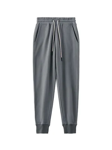 Heavy cotton European and American fashion brand retro drawstring casual sweatpants for men
