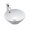 HEGII round white home bathroom counter top art ceramic hand wash basin