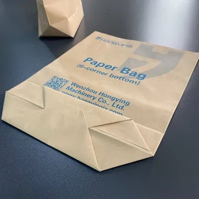 Hexagonal / Six Corner Bottom Open Mouth Kraft Multiply Paper Bag-Making-Machine