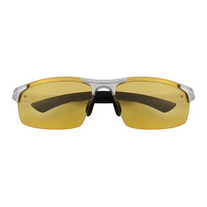 High end aluminium frame eyewear yellow driving polarized lens sports glasses