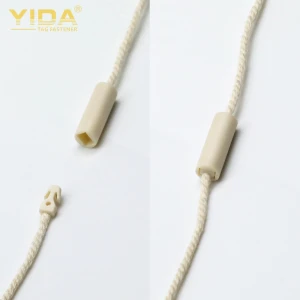 High quality and beautiful beige fashion bag price tag fastener clothing tag rope