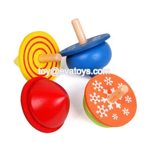 high quality colorful wooden spinning top for kids W01B022
