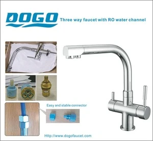 High quality custom 35mm ceramic cartridge solid brass material dual handle kitchen faucet