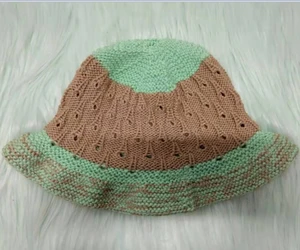 High Quality Custom Knitted Cotton Hat, Hand Knitting Children Cap Bamboo Cotton Fedora Cap