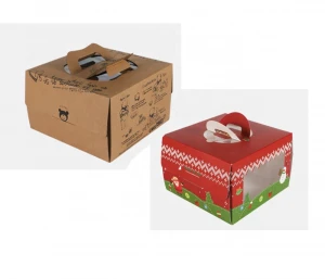 high quality custom print eco friendly paper cake box with handle