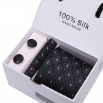 High Quality  Custom Strip Fashion Style Stock Polyester&Silk  Neckties Mens Ties Set Box