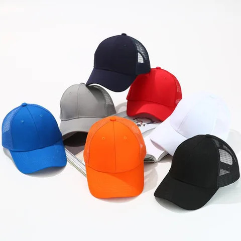 High Quality Embroidery Custom Trucker Mesh Cap With Logo Wholesale Cotton Baseball Hat 6-panel Sports Cap Adjustable Gorras