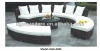 High quality furniture rattan set wicker outdoor round sofa with canopy
