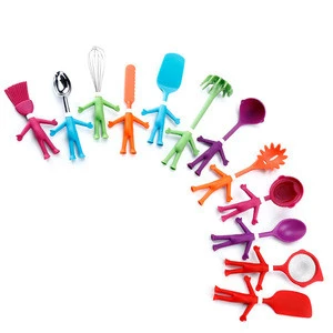 High quality human shape cartoon kitchen utensils set Bakery set silicone cooking utensils tools