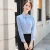 Import High Quality New Elegant Tie Collar Pink White Blue Female Women Long Sleeve Silk Shirt Blouses from China