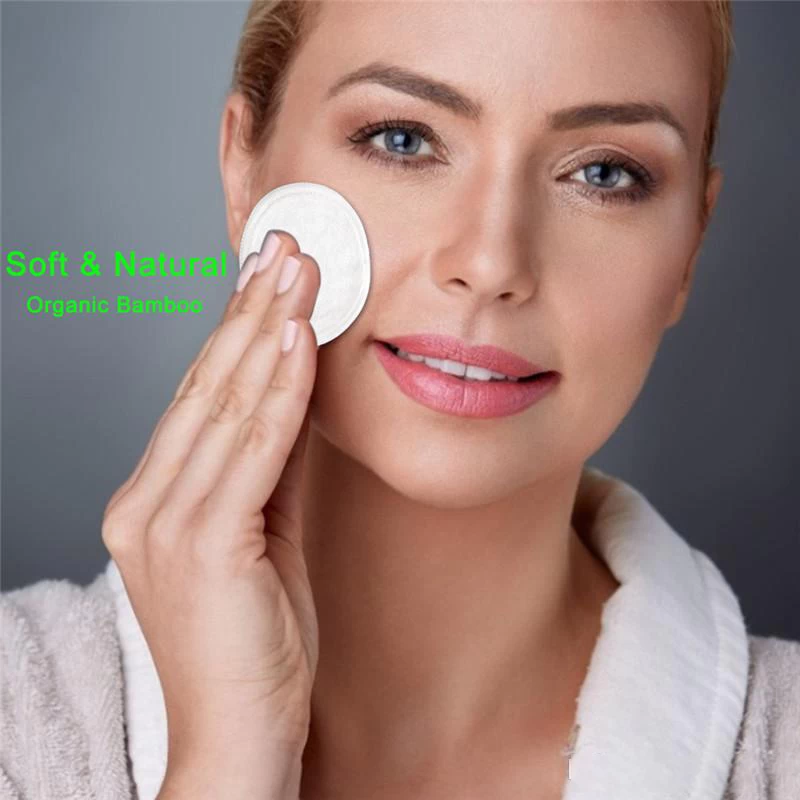 High Quality OEM Custom Organic Reusable Washable Bamboo Cotton Makeup Remover Face Pads