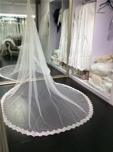 High Quality One-Layer Long Lace Bridal Veils Cathedral Bridal Bride Veils C004