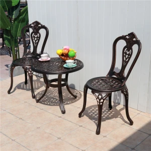 High quality outdoor furniture garden balcony cafe round table high tea table die casting aluminum table