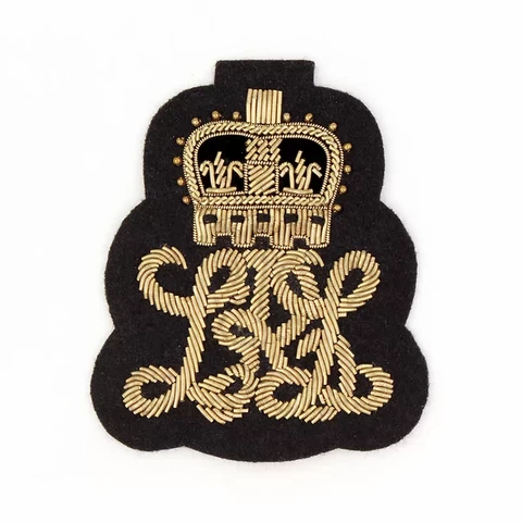 High Quality Royal Badges 3d Hand Bullion Silk Embroidery Badge Patch With Cheap Price
