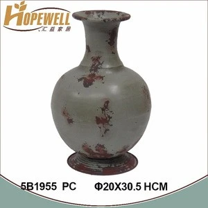 high quality rustic metal vase , decoration flower tall vase