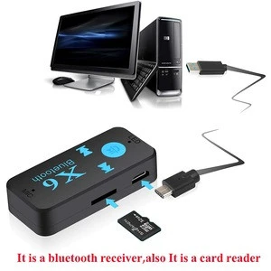 HIGI X6 Bluetooth Receiver with TF card, Portable Wireless 3.5mm jack Bluetooth Music Audio Adapter Receiver for Car