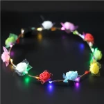Holiday party Led light with garland head ring hair accessories Hawaiian flash led flower wreath headband