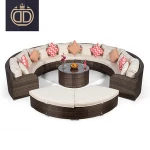 home outdoor furniture rattan half moon sofa garden furniture set rattan sofa outdoor semi circle furniture set