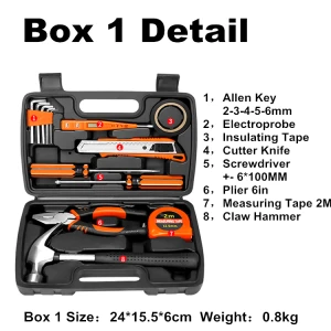 Home Repair Hardware Hand Tool Box Kit  hand Tools Set For Mechanics