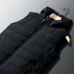Hooded Winter Men Vest Puffer Sleeveless Jacket Active Gilet Padded Vest Men Removable Hooded Winter Outwear Jacket