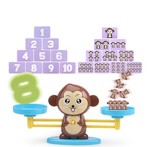 Hot arithmetic addition subtraction numbers educational game monkey balance scale math toy for kids