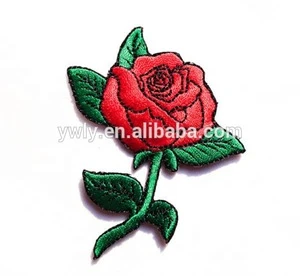 Hot Fashion Garment Accessory Pink Flower Embroidered Patch