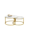 Hot industrial Iron gold modern luxury centre stainless steel gold leg round marble top coffee side table