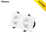 Hot new product RA>85 90 10w 18w double heads cob recessed ceiling square venture light led grille down light