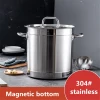 hot sale 304 stainless steel commercial restaurant cooking induction pots soup pot