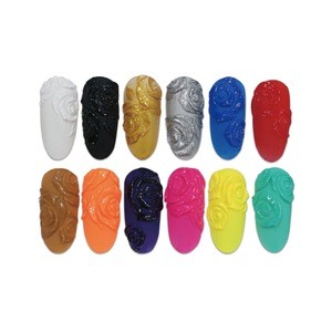 Hot sale emboss paste nails art 3d uv embossing gel paint nail painting
